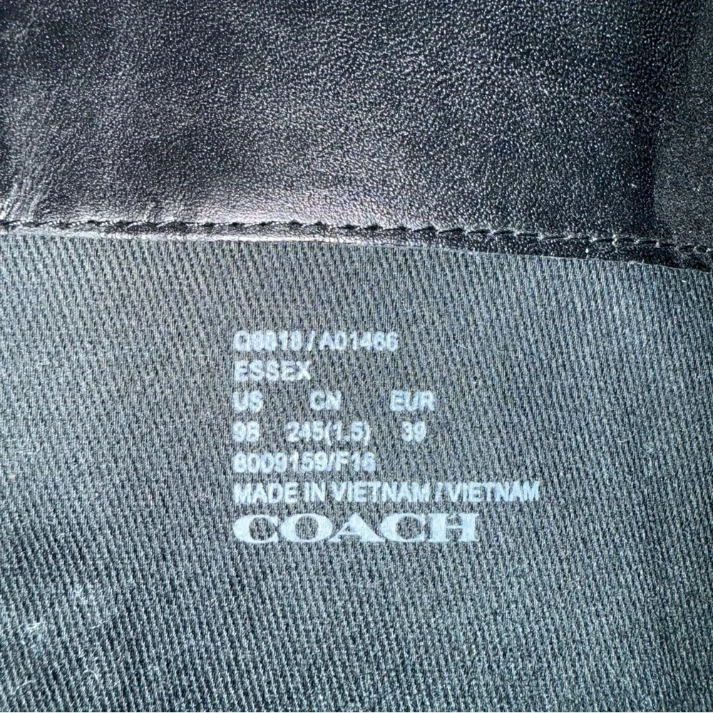 COACH | Essex Semi Matte Leather Tall Boots, Black 9.5 B wide calf/ regular - Picture 5 of 11